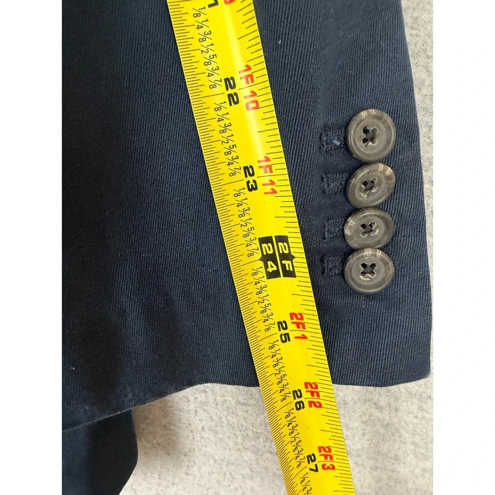 Polo Ralph Lauren Vintage Navy Blue Cotton Twill 3-Button Blazer Sport Coat M
